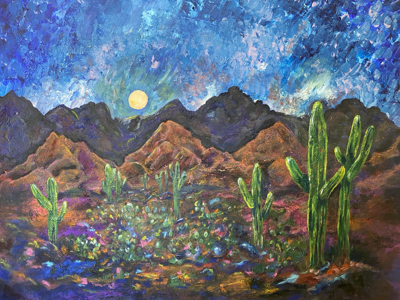 Diane Crenshaw's painting exploring quiet, layered color used during meditative art sessions